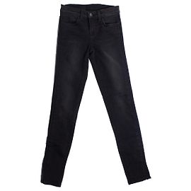 J Brand Marchio J, Jeans neri con rifiniture in pelle