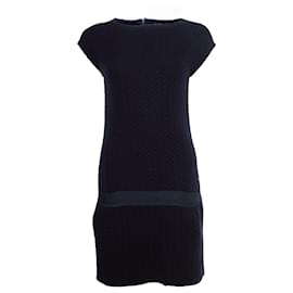 Chanel, blaues gewebtes Kleid mit Taschen