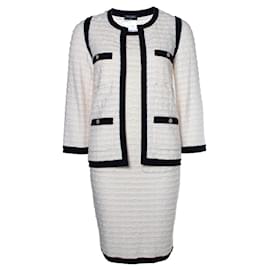 Chanel, Kombi-Set aus blauem und cremefarbenem Strick
