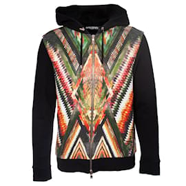 balmain, Giacca con zip e cappuccio con stampa grafica