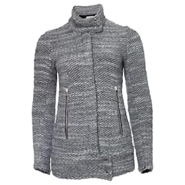 IRO, Gestrickte Woll-Bikerjacke in Grau - Iro