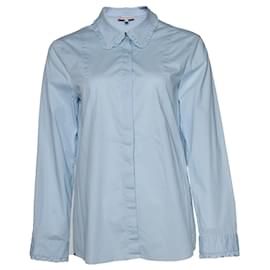 Autre Marque Sorelle Paul e Joe, camicia blu con colletto volant