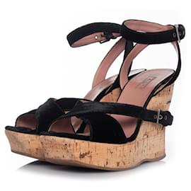 Alaïa Alaia, Korkkeil mit schwarzem Samt
