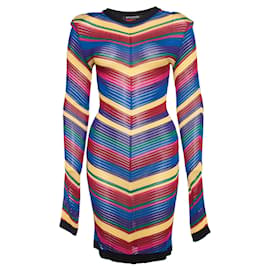 balmain, Abito in maglia a righe arcobaleno. - Balmain