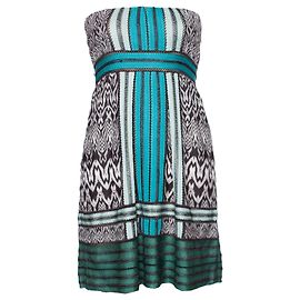 MISSONI, abito senza spalline nei toni del verde
