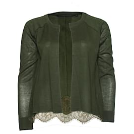 Silvian Heach, Grüne Strickjacke mit Spitze - Autre Marque
