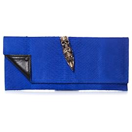 Autre Marque Maison Du Posh, Clutch aus Electric Blue-Schlangenleder.