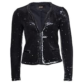 Maje, Blazer mit schwarzen und silberfarbenen Pailletten