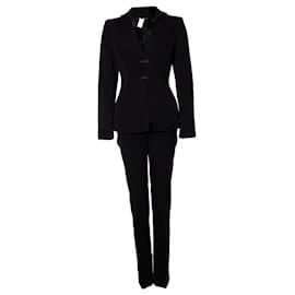 Traje Versace Negro de Lana con Chaqueta y Pantalón