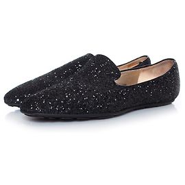 Jimmy Choo, Glitzer-Loafer in Schwarz