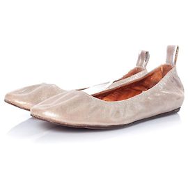 LANVIN, Ballerine stretch metallizzate in tessuto