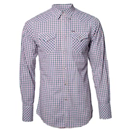 Dsquared2, blusa a cuadros con bolsillos