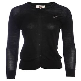 Autre Marque Rika, cardigan negro semitransparente