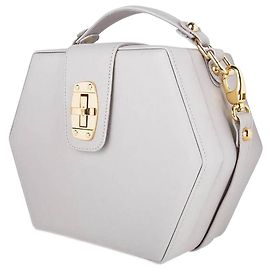 Autre Marque Di Bordon, Borsa Charlee in morbida pelle grigia.