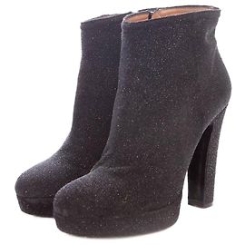 Autre Marque Enrico Antinori, botins pretos com glitter.