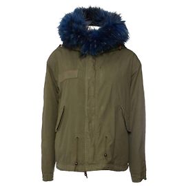 Autre Marque Herr und Frau Furs/Italy, Mit Blaufuchspelz gefütterter Kapuzenparka in Größe S.