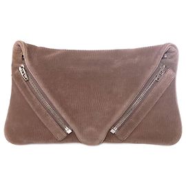 Alexander Wang, Jena Lasercut-Lederclutch in Braun.
