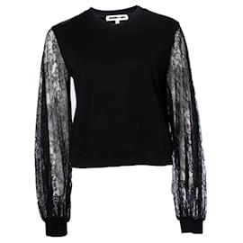 McQ, top negro con mangas de encaje - Autre Marque