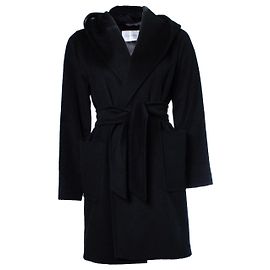 MAX MARA, Cappotto Rialto a vestaglia con cappuccio in blu