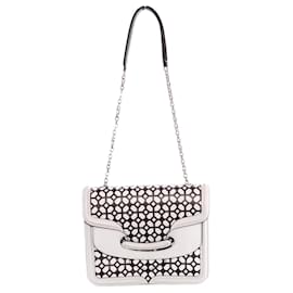 Alexander McQueen, Borsa a tracolla Heroine in bianco e nero. - Alexander Mcqueen