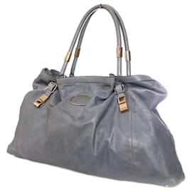 Chloe, Blau/grauer Ledershopper mit goldener Hardware. - Chloé