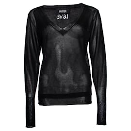 Autre Marque Amatore, top nero in lurex semitrasparente.