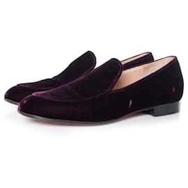 Gianvito Rossi, Mocassini Marcel in velluto bordeaux.