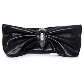 Maison Du Posh, pochette a farfalla in pelle nera - Autre Marque