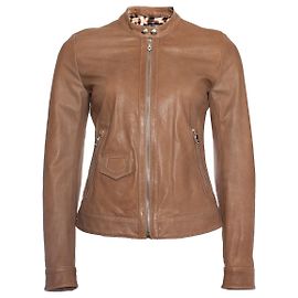 DOLCE & GABBANA, Taupefarbene Bikerjacke aus Leder