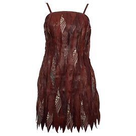Autre Marque Diesel Schwarzes Gold, Lasergeschnittenes Lederkleid