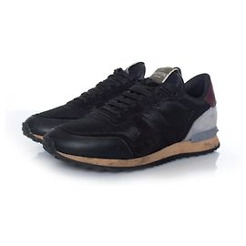 Valentino, Sneaker rockrunner mimetiche di colore nero/dimensione bordeaux 39.