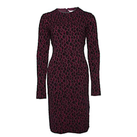 GIVENCHY, Vestido estampado leopardo color berenjena. - Givenchy