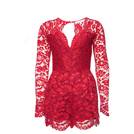 Autre Marque Liebhaber + Freunde, Roter Spitzenoverall.