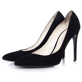 balmain, pumps in camoscio nero.