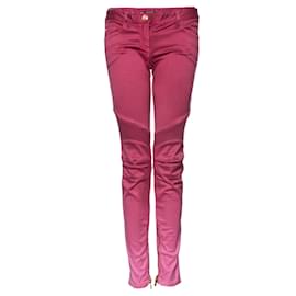 Balmaın, jeans biker rosas con degradado de color. - Balmain