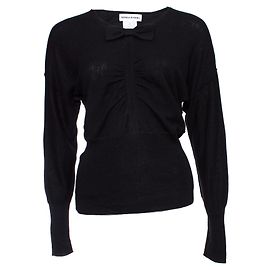 SONIA RYKIEL, Schwarzer Kaschmirpullover mit Schleife.