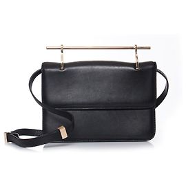 M2malletier, Pochette La Fleur du Mal in pelle nera.
