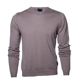 LANVIN, Grauer Wollpullover mit V-Ausschnitt - Lanvin