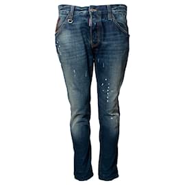 Dsquared2, blue jeans con graffi e macchie di vernice