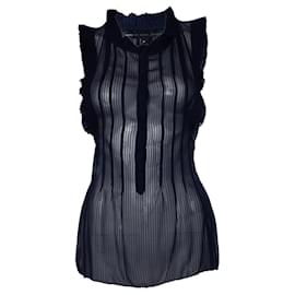 MARC JACOBS, blaues, halbtransparentes Rüschenoberteil - Marc Jacobs