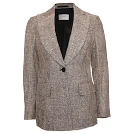 Suistudio, Gold/Nicht-gerade weiss/Schwarzer gewebter Blazer in Größe 38/M. - Autre Marque