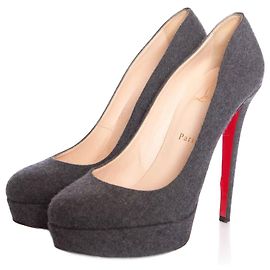 Christian Louboutin, Graue Bianca 140  Plateau-Pumps aus Wolle.