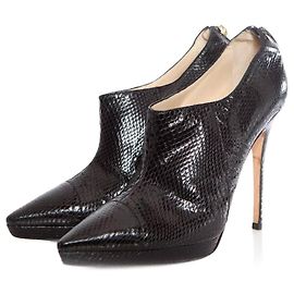 Jimmy Choo, Brotes puntiagudos de plataforma de serpiente de agua de alto brillo.