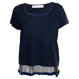 Autre Marque Sacai Suerte, camiseta azul con top lencero