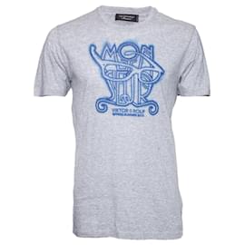 Viktor & Rolf Vittorio e Rolf, T-shirt grigia con stampa blu.