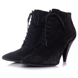 SAINT LAURENT, Suede lace up ankle boots