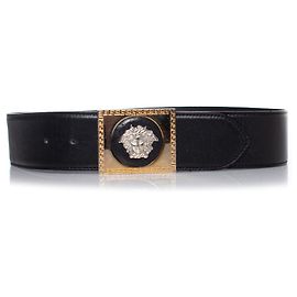 Gianni Versace, Schwarzer Ledergürtel mit Medusa-Schnalle