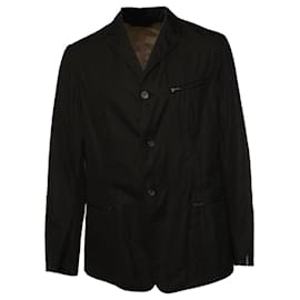 JIL SANDER, Abrigo cortavientos negro en talla. 54/l.