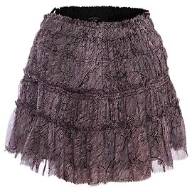 Theory TEORÍA, falda plisada morada con estampado de rayas en talla P/XS (Tramo).