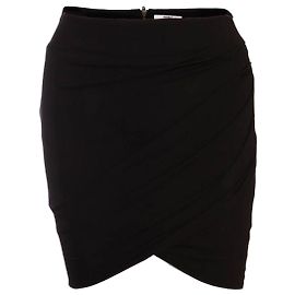 Helmut Lang, falda drapeada negra en talla P/S.